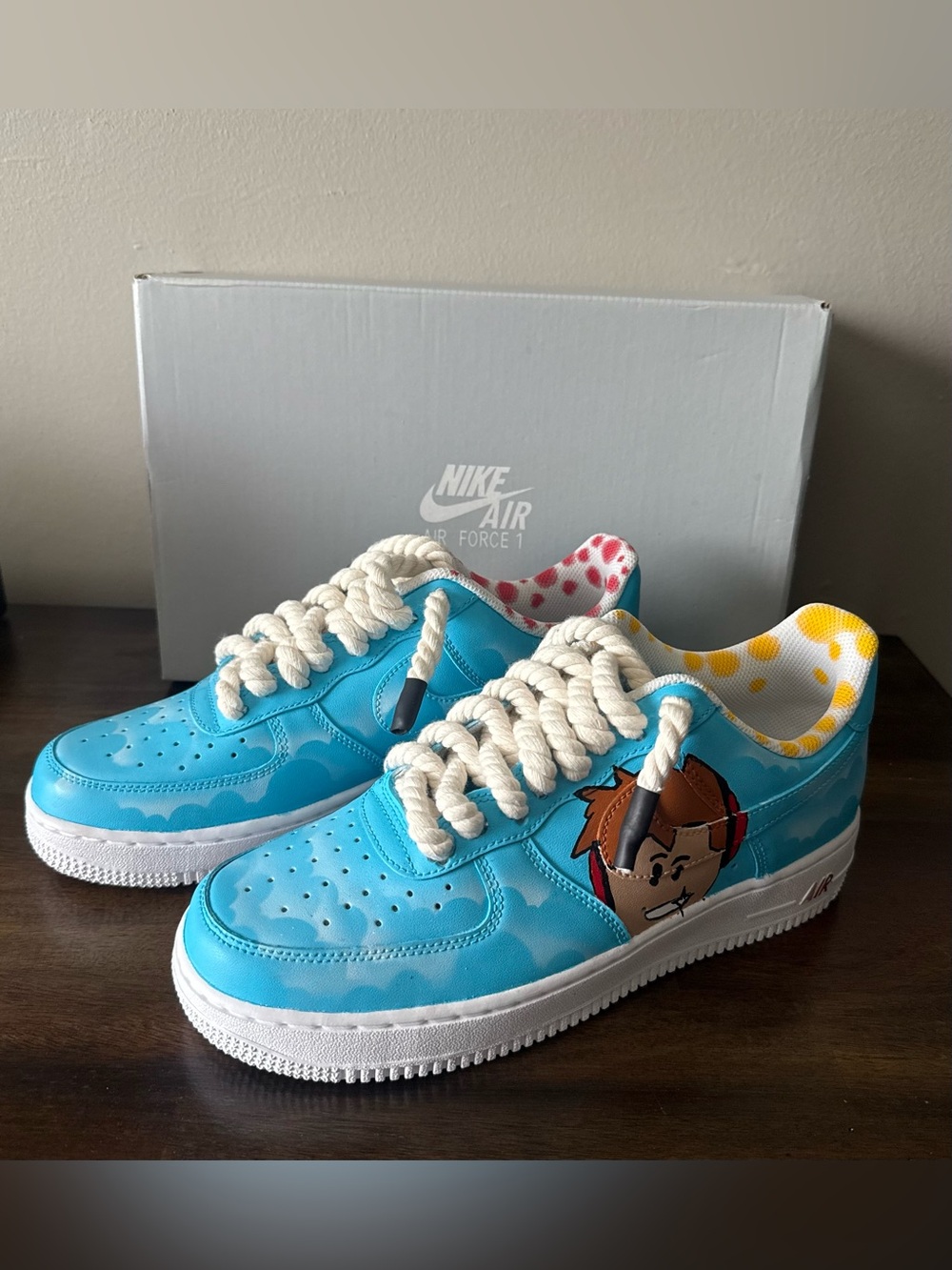 Nike Air Force 1 '07 Roblox Custom Hand painted Men’s Size 7.5 Womens 9 NIB Rare